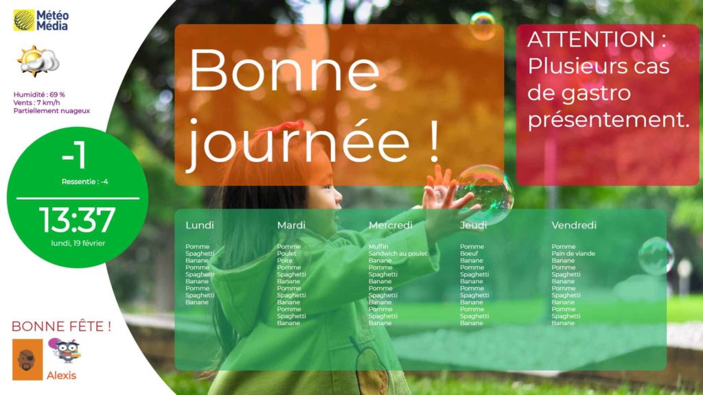 On veut voir le menu